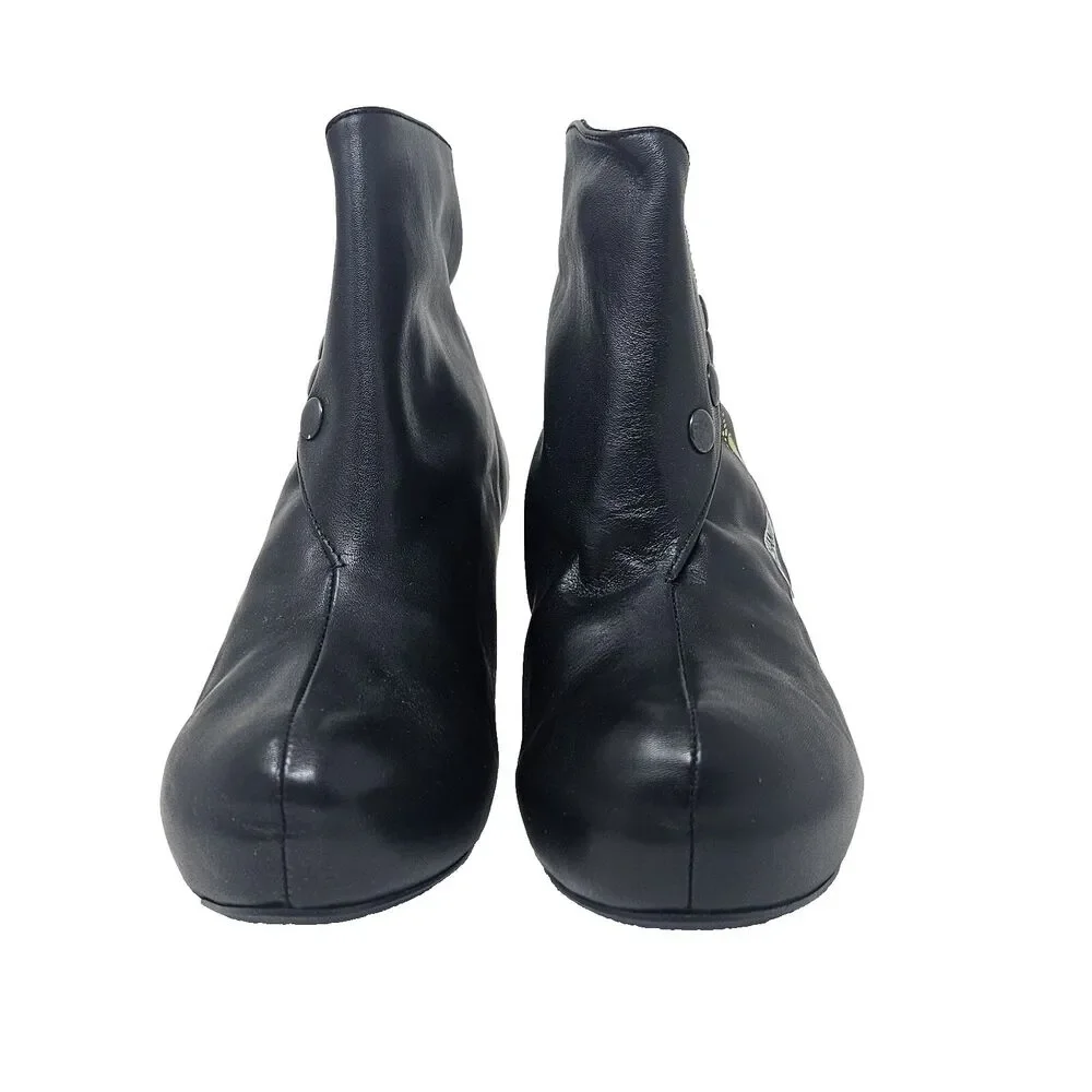 CHANII B Ankle Boot Carpe Diem Black Tattoo 41 Leather Limited Edition Glam Rock